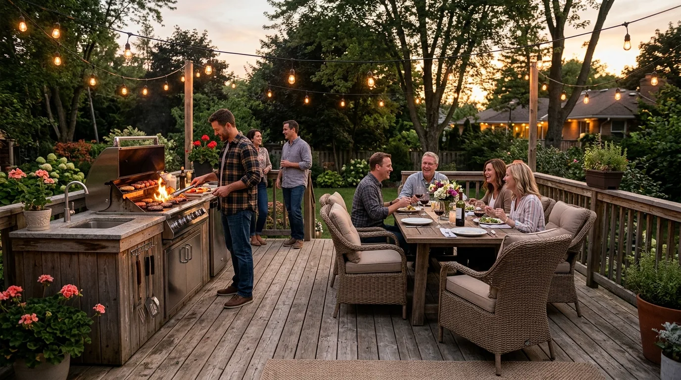 Deck With Built-In Bench Seating